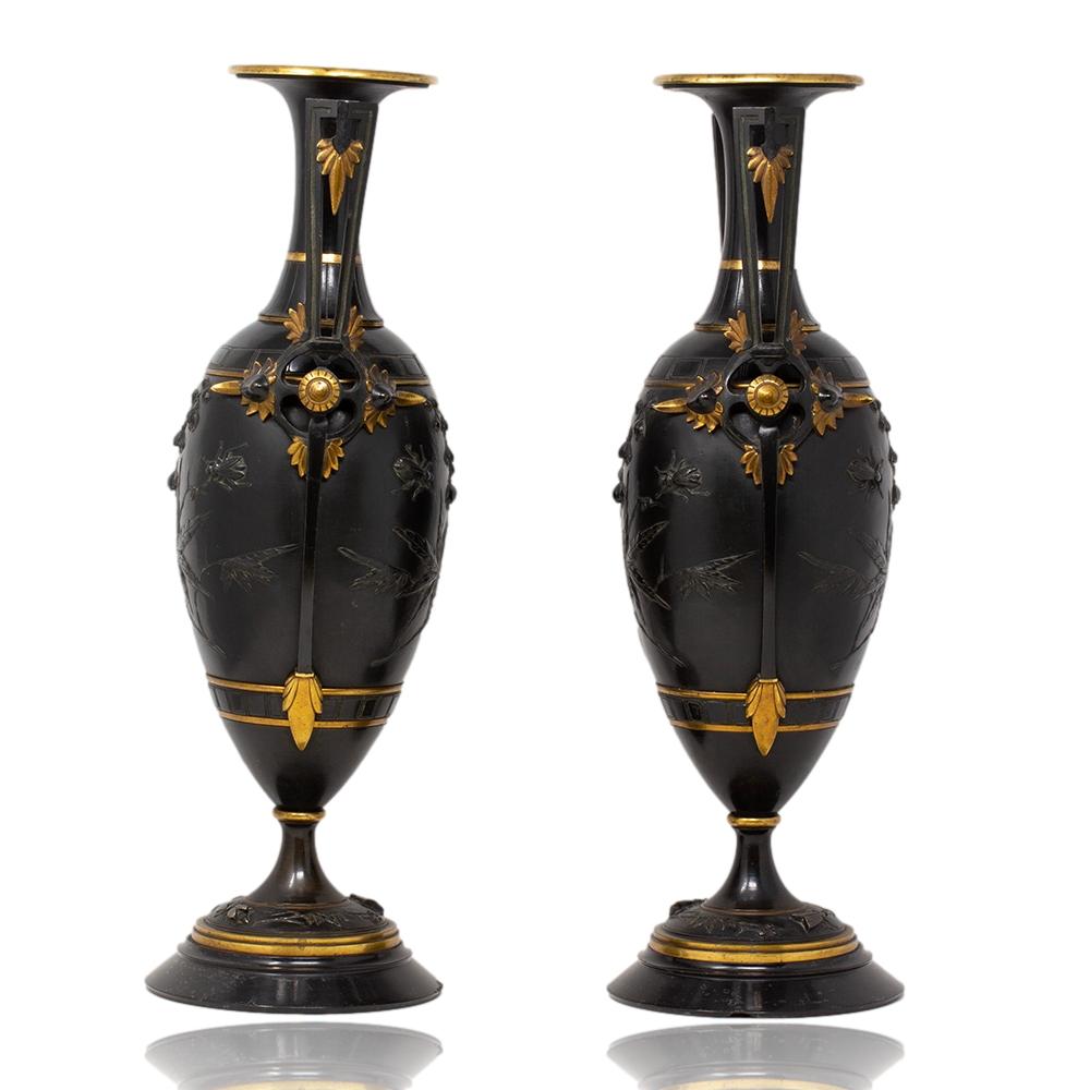 Estetismo Vasi in bronzo dell'Aesthetic Movement francese in vendita