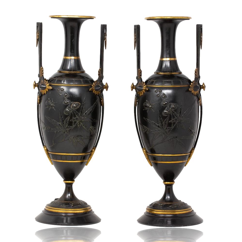 Francese Vasi in bronzo dell'Aesthetic Movement francese in vendita