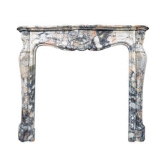 French African Breccia Marble Mantel