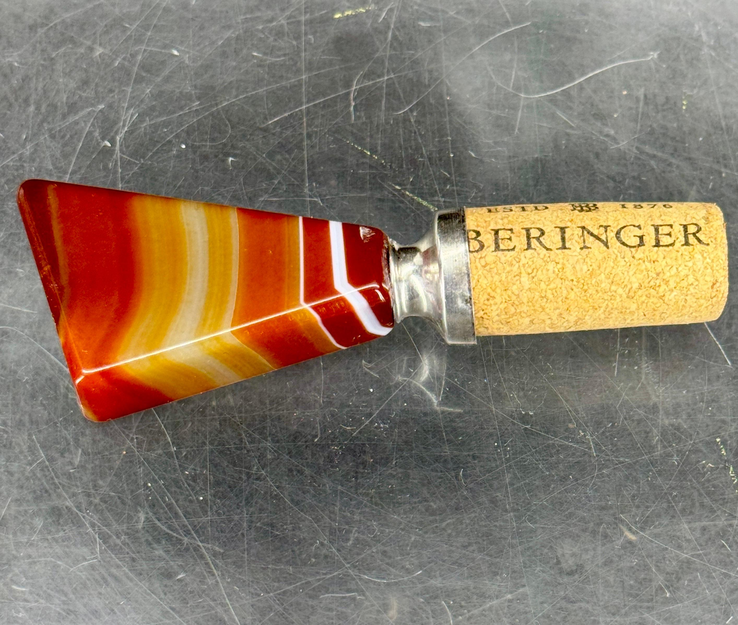 Tappo per vino in agata francese e argento sterling, anni '20 in vendita 7