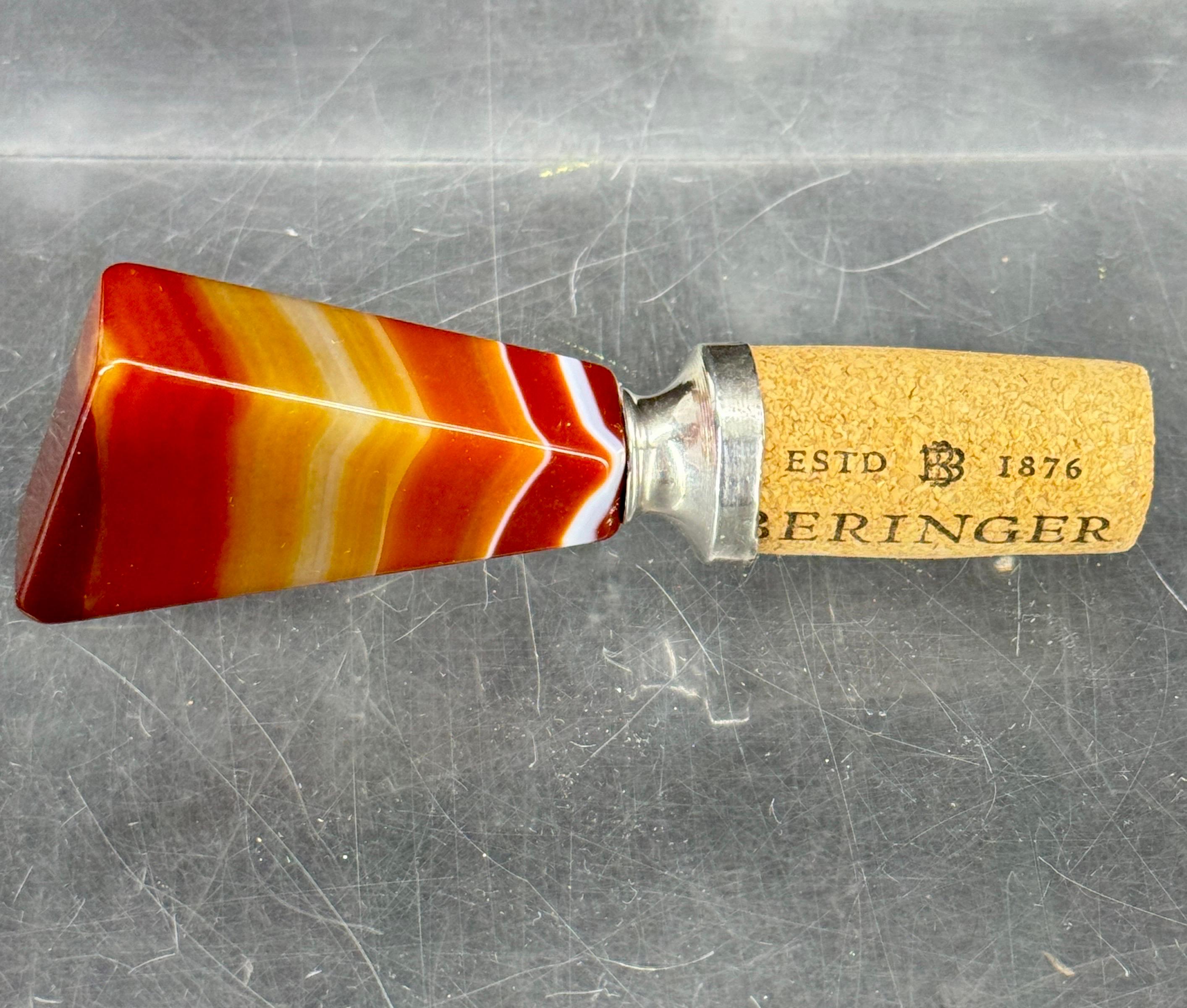 Tappo per vino in agata francese e argento sterling, anni '20 in vendita 8