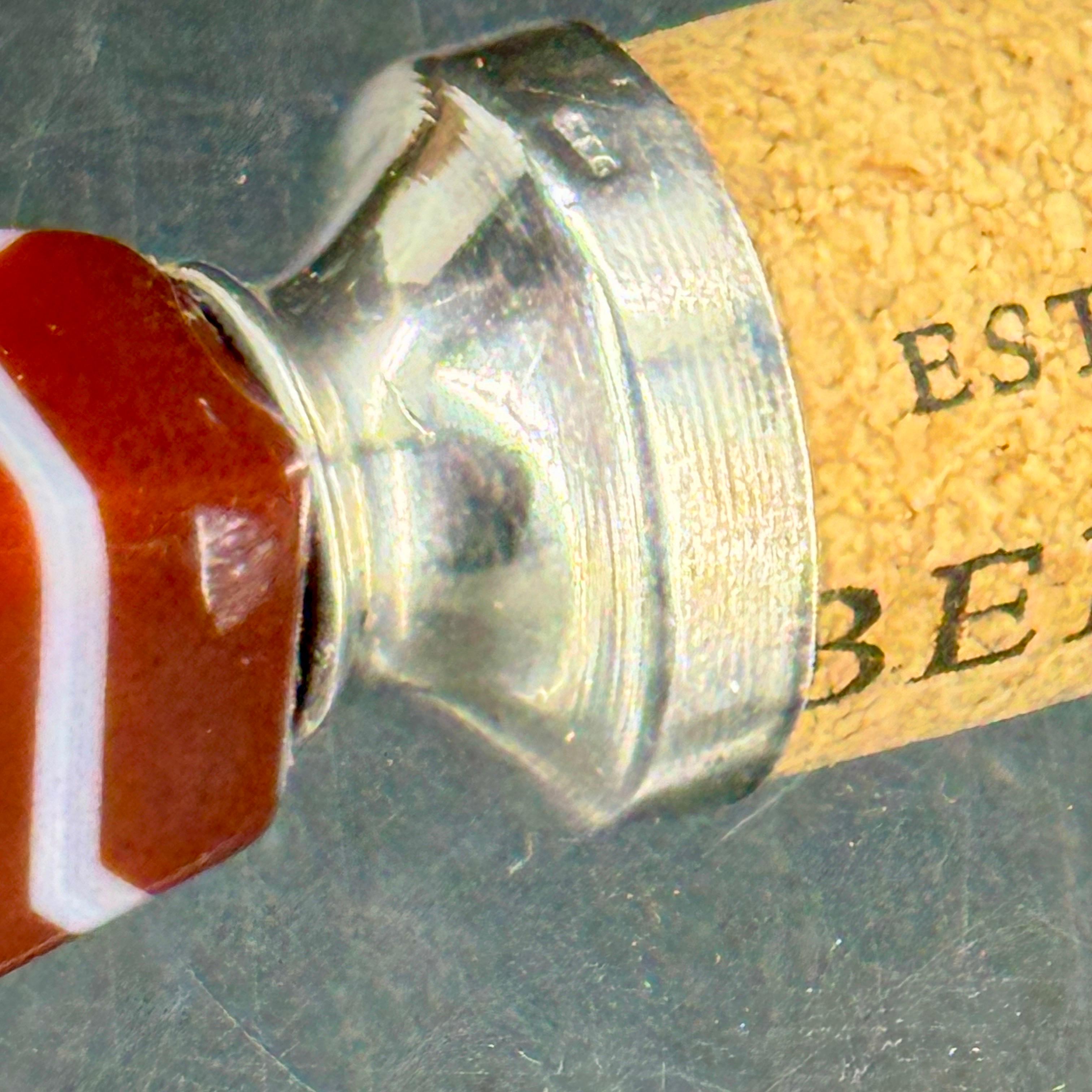 Tappo per vino in agata francese e argento sterling, anni '20 in vendita 10