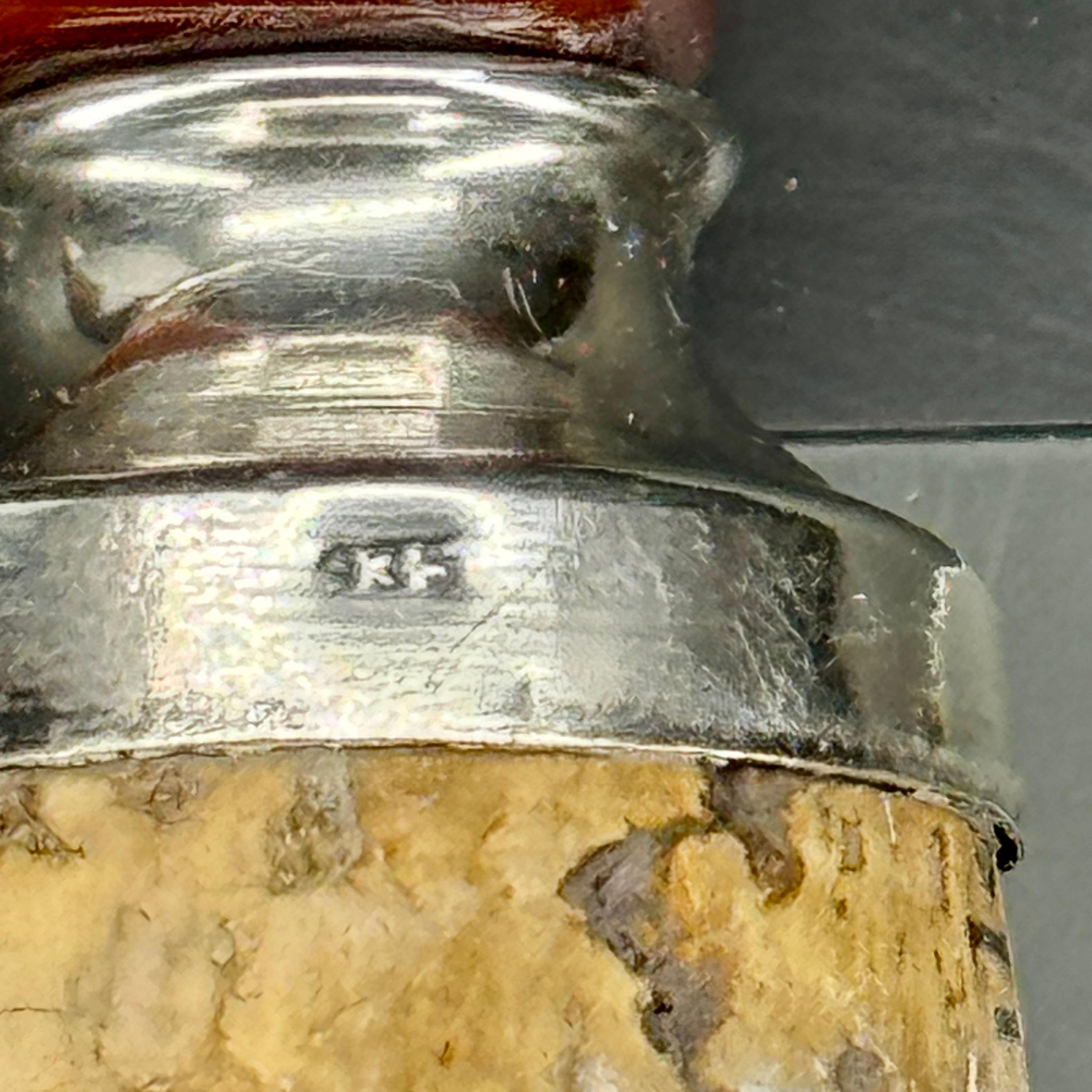 Argento 925 Tappo per vino in agata francese e argento sterling, anni '20 in vendita