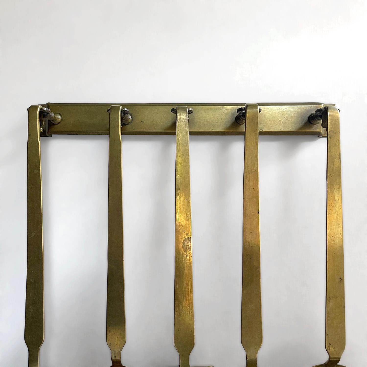 20th Century French Aged Brass Cooking Set For Sale