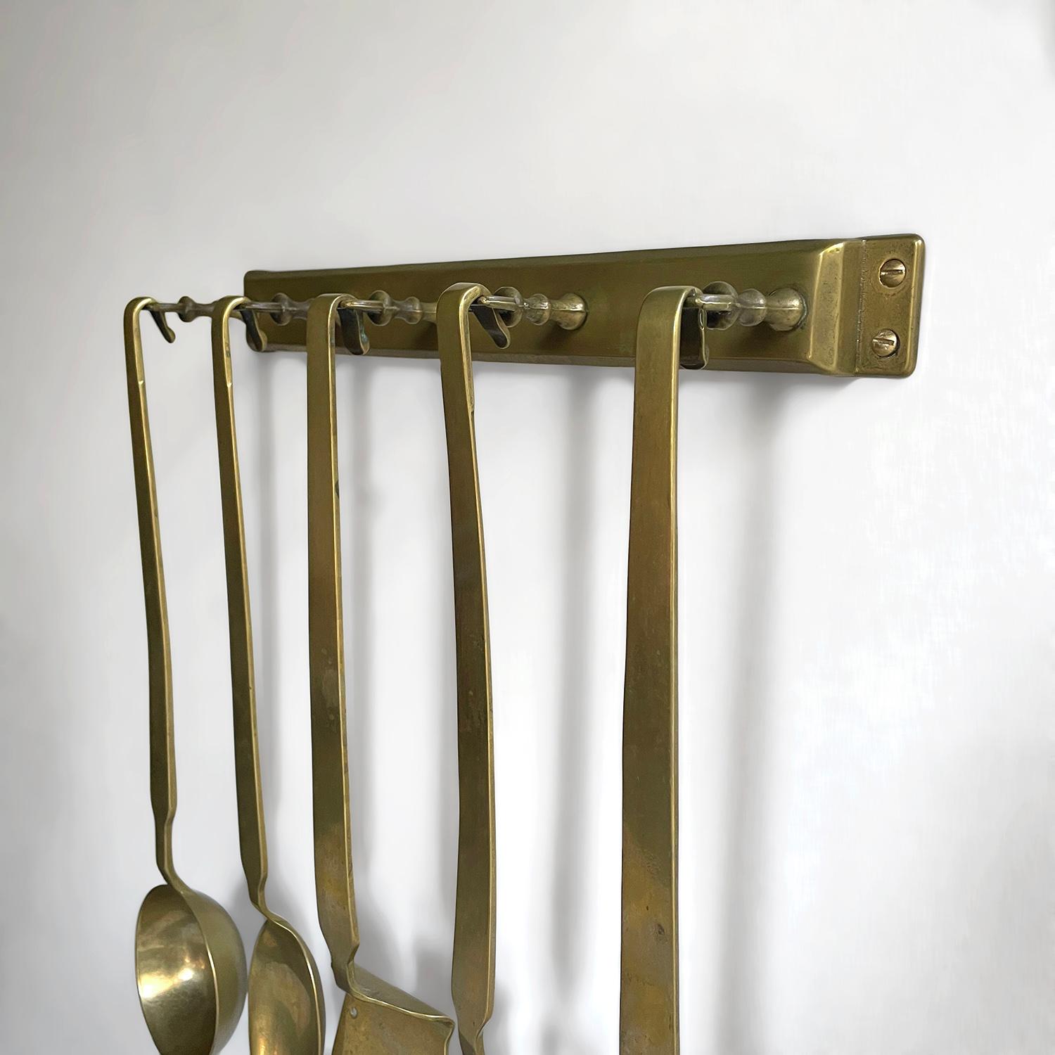 French Aged Brass Cooking Set For Sale 2