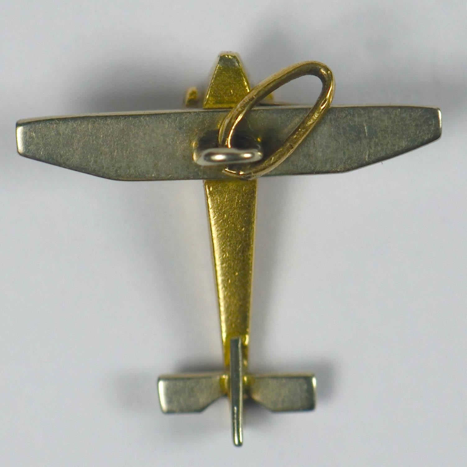 French Airplane Gold Charm In Good Condition In London, GB