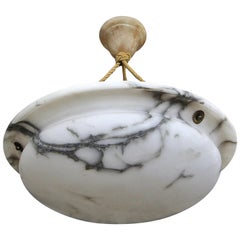 French Alabaster Ceiling Pendant Chandelier Light