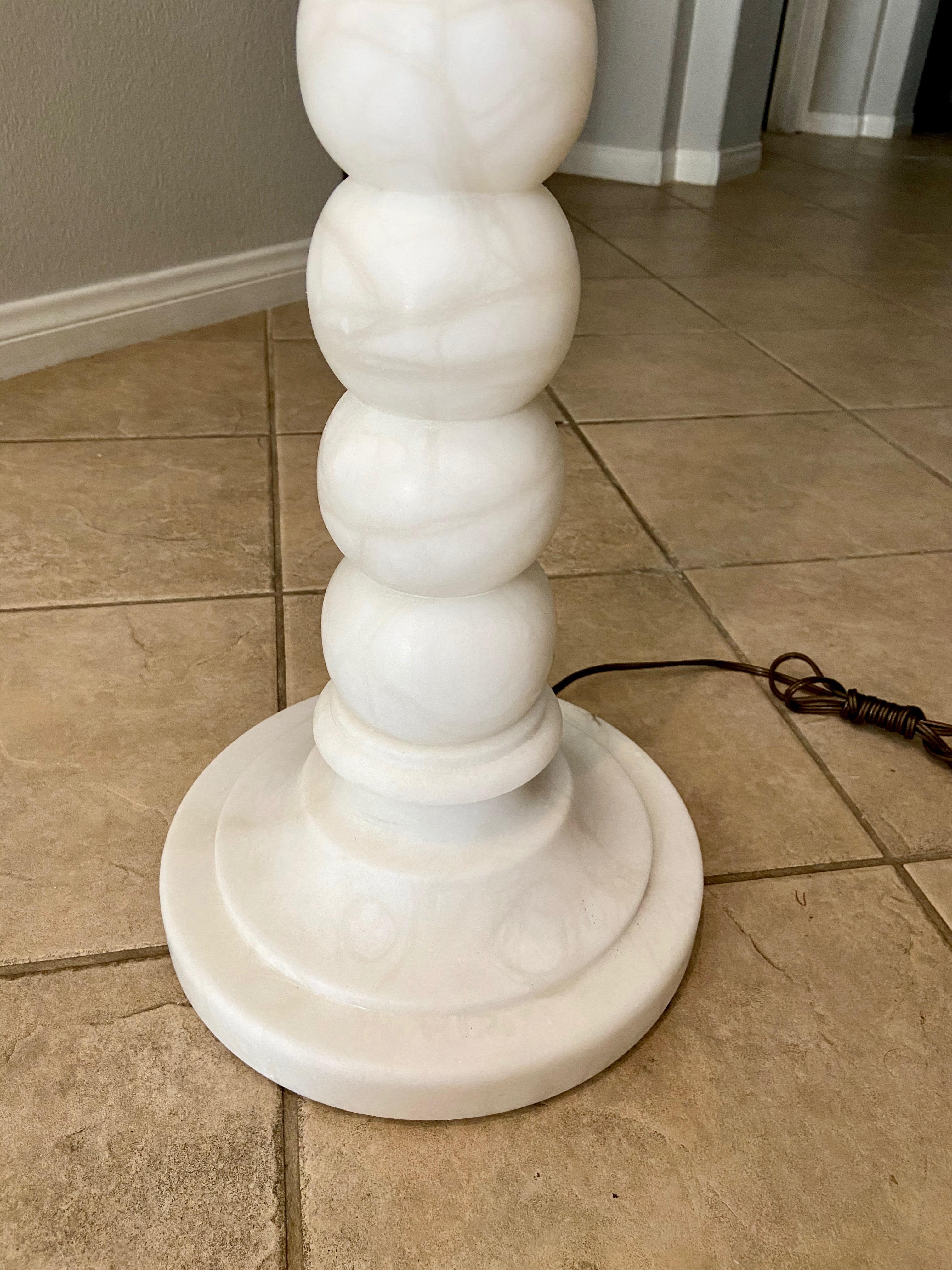 French Alabaster Deco Ball Motif Floor Lamp 4