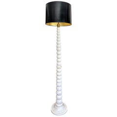 French Alabaster Deco Ball Motif Floor Lamp