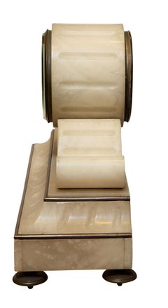 French Alabaster "Drum Head" Clock, circa 1870