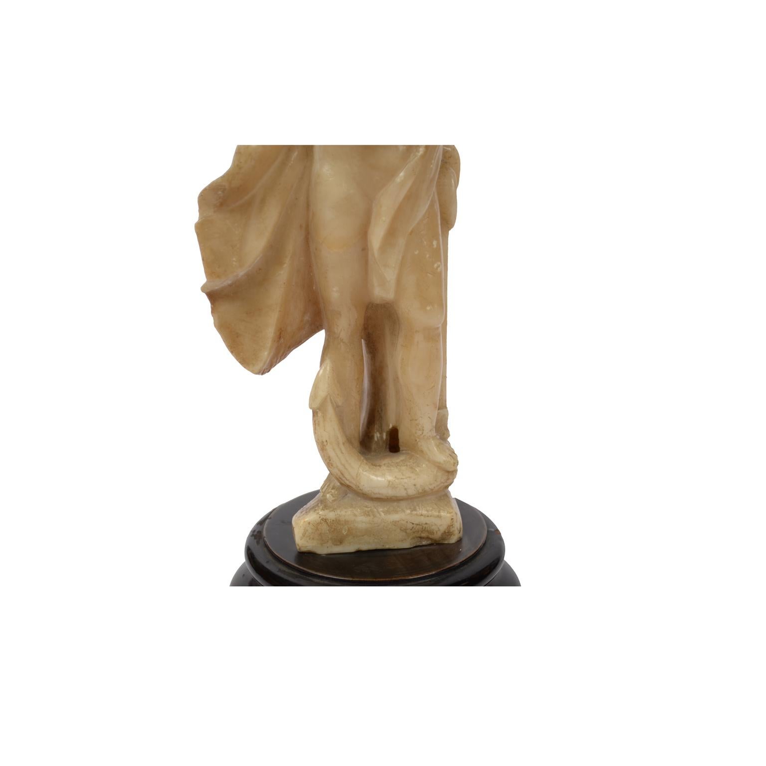 Mid-18th Century French Alabaster Sculpture Depicting a Female Nude with Anchor For Sale 14