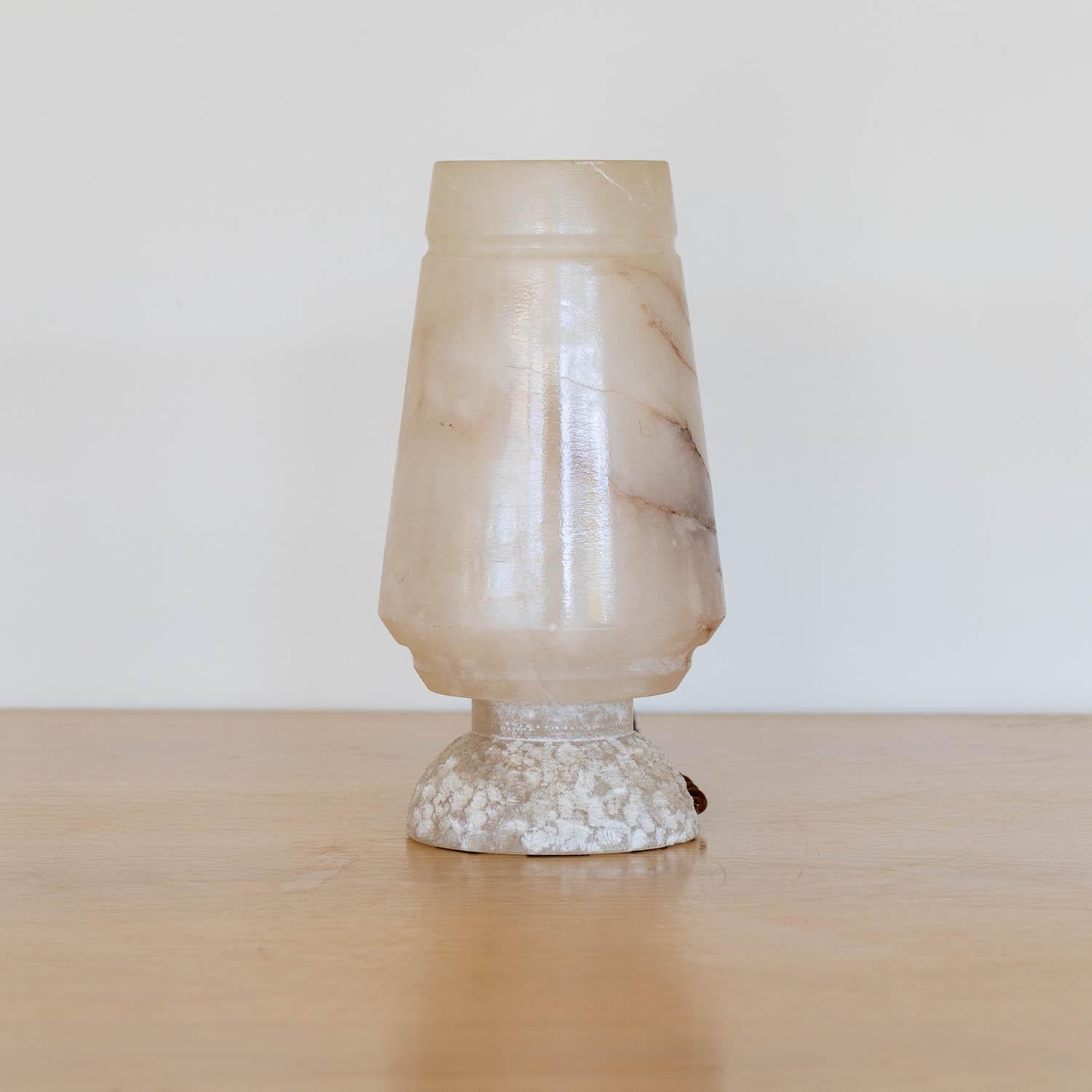 20th Century French Alabaster Table Lamp For Sale