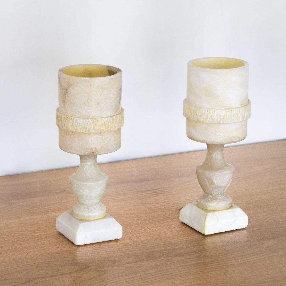 20th Century French Alabaster Table Lamp For Sale