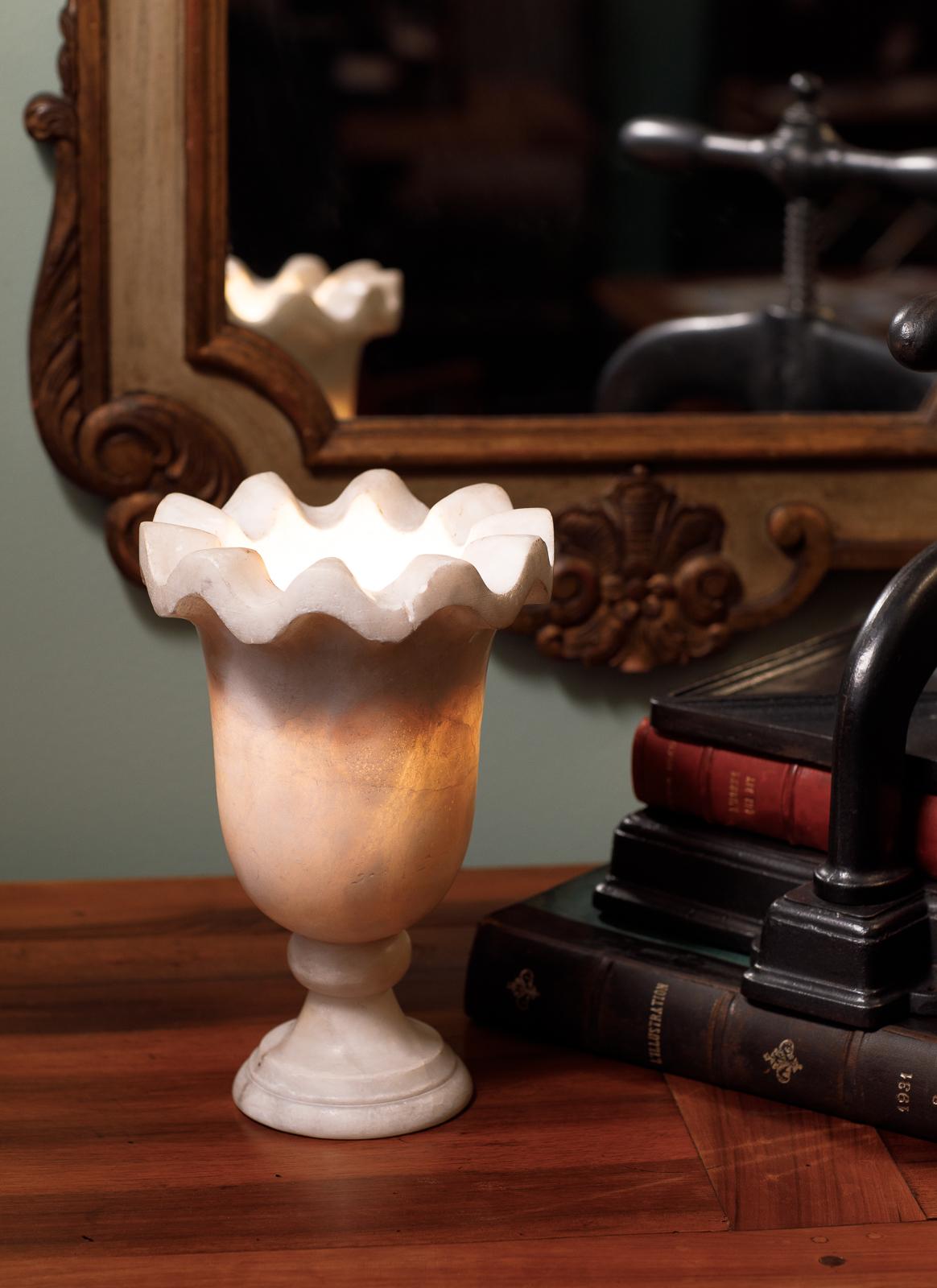 French Alabaster Torchere Lamp, 1920S 2