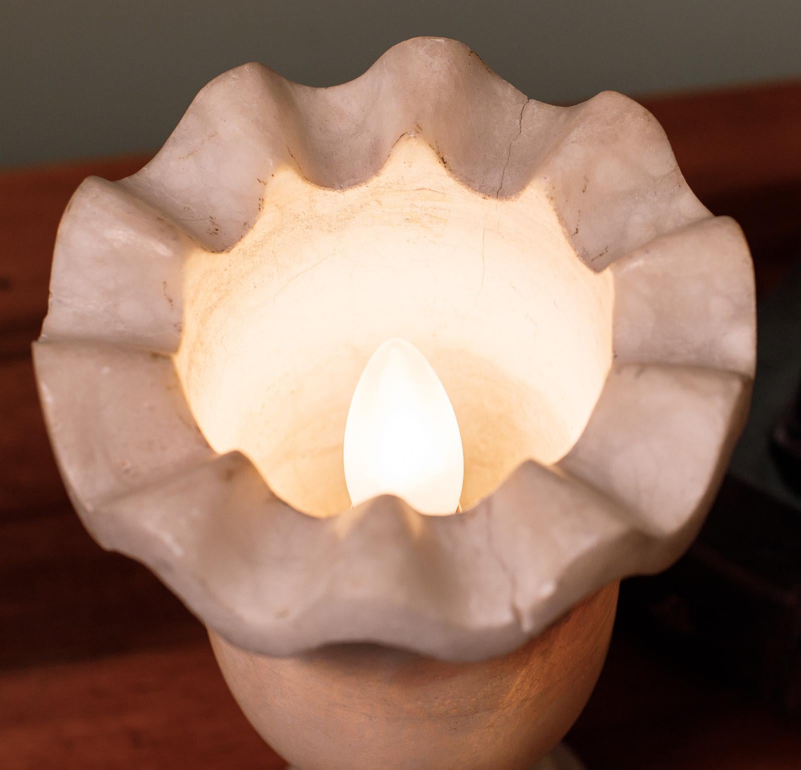 French Alabaster Torchere Lamp, 1920S 3
