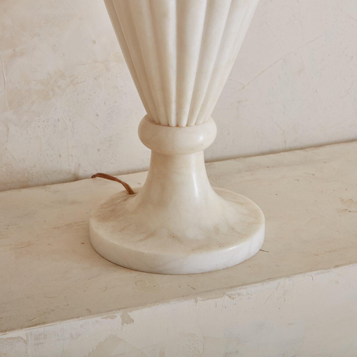 Mid-Century Modern French Alabaster Urn Shaped Lamp