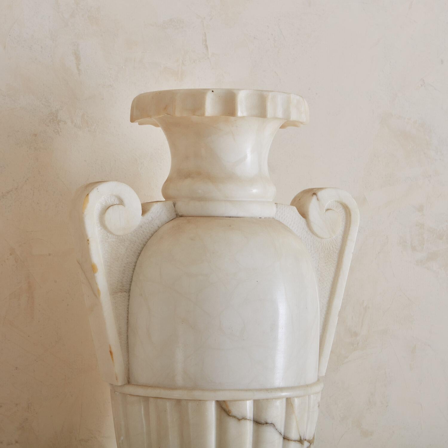 20th Century French Alabaster Urn Shaped Lamp