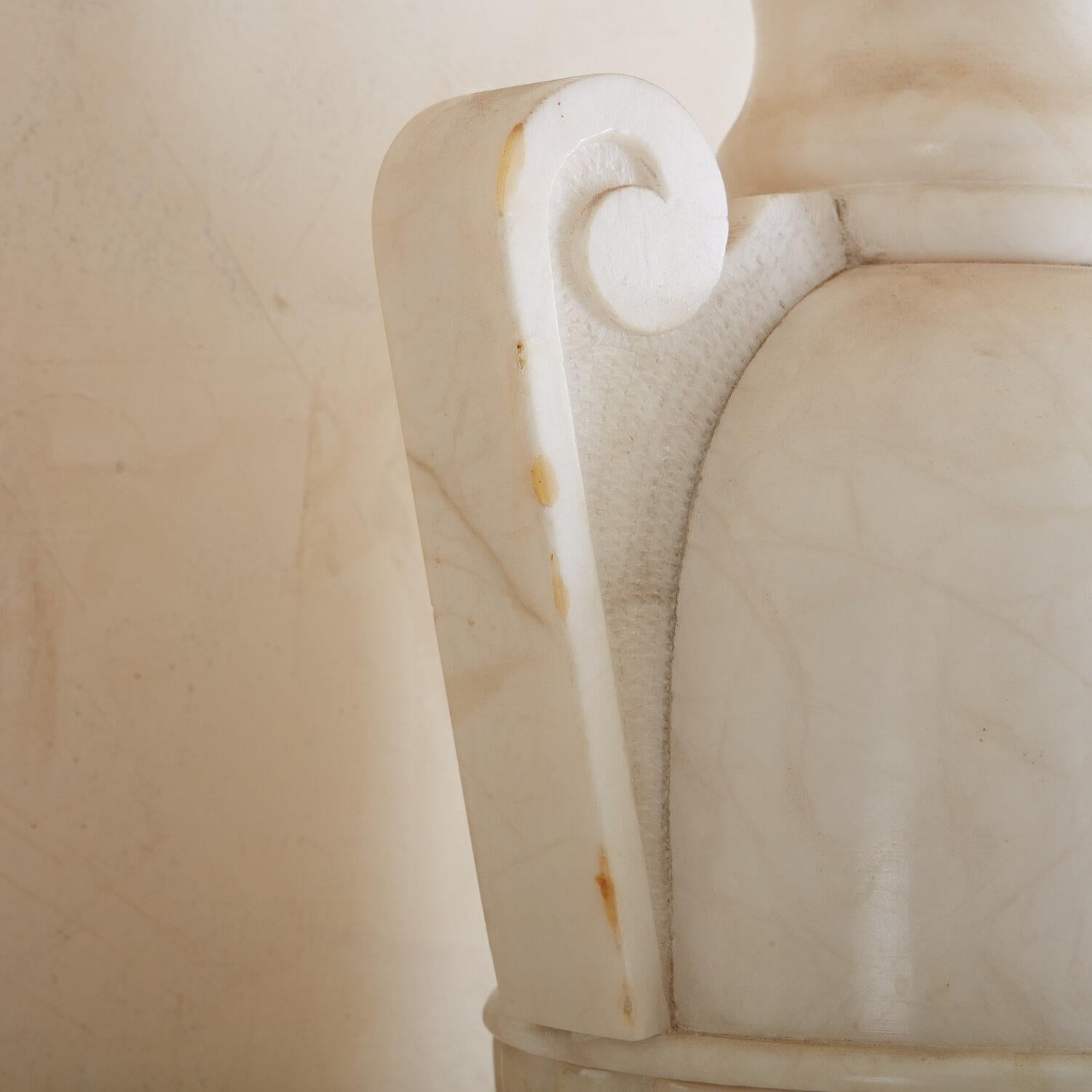 French Alabaster Urn Shaped Lamp 1