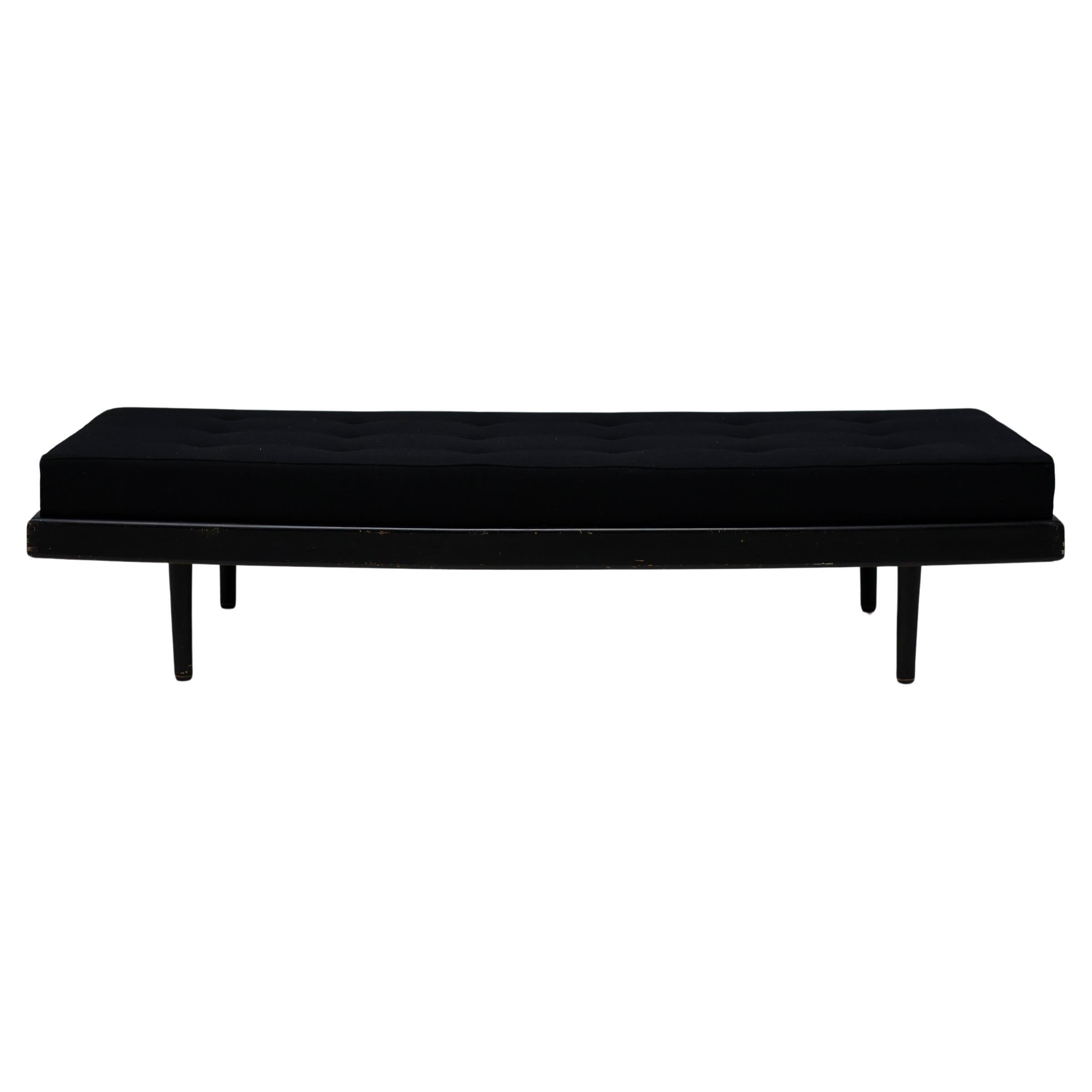 French All Black Daybed or Single Bed, circa 1960 For Sale