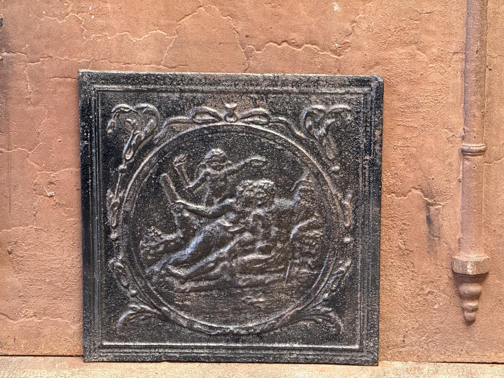 Cast French 'Allegory of Love' Fireback / Backsplash, 19th Century, Victorian Period For Sale
