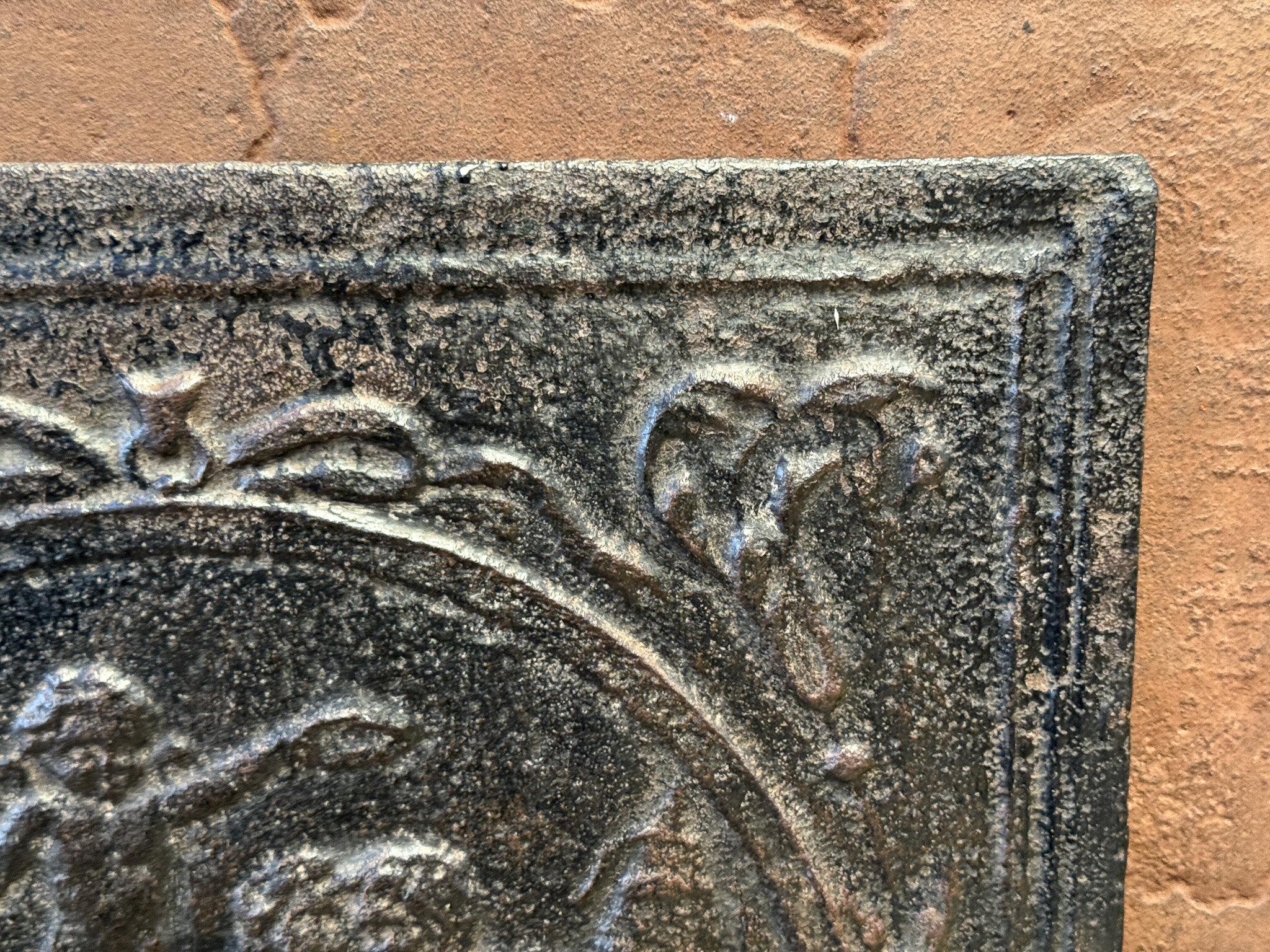 Iron French 'Allegory of Love' Fireback / Backsplash, 19th Century, Victorian Period For Sale