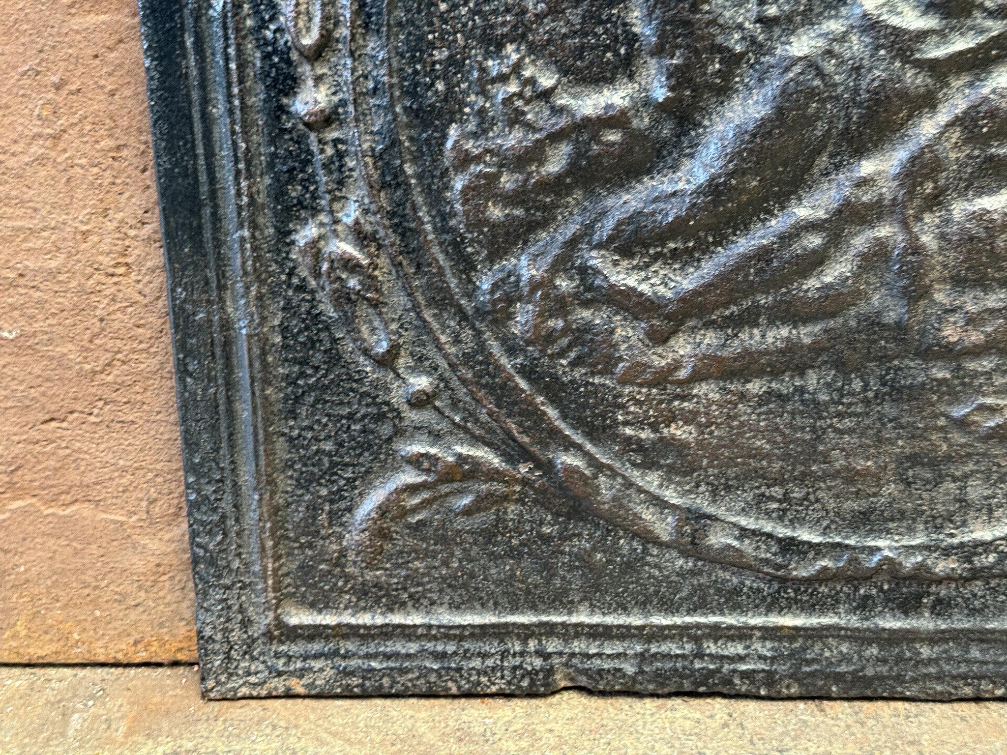 French 'Allegory of Love' Fireback / Backsplash, 19th Century, Victorian Period For Sale 2