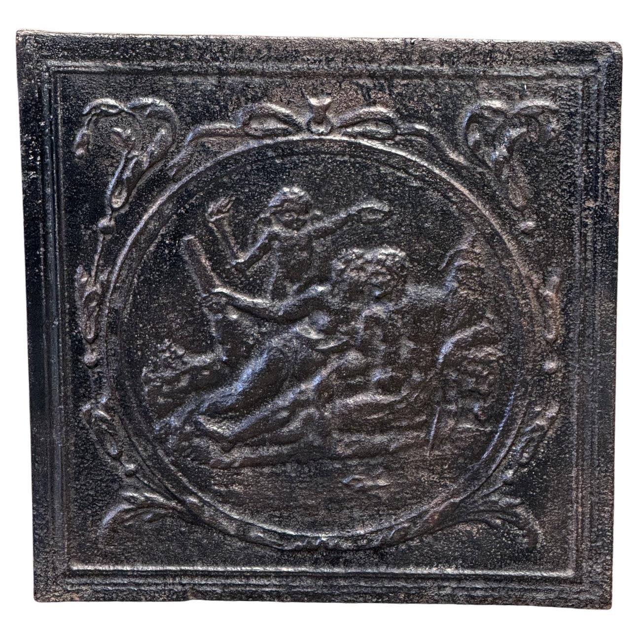 French 'Allegory of Love' Fireback / Backsplash, 19th Century, Victorian Period For Sale