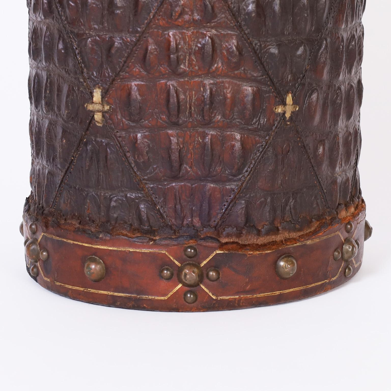 20th Century French Alligator Bin or Canister