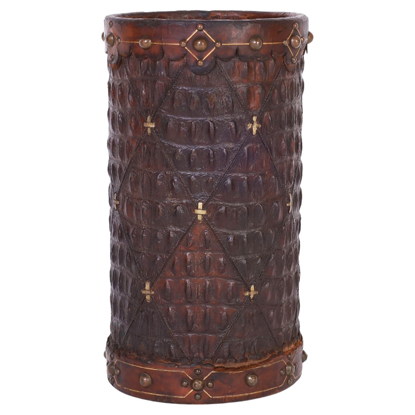 French Alligator Bin or Canister