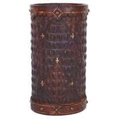 Antique French Alligator Bin or Canister