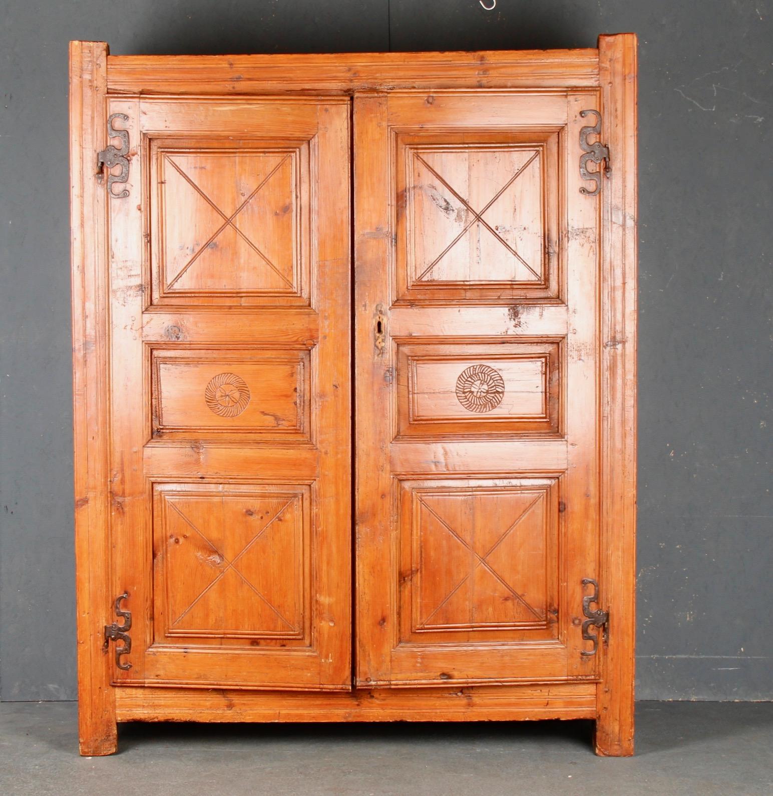 French alp cupboard from Queyras region , the shelves inside are recent