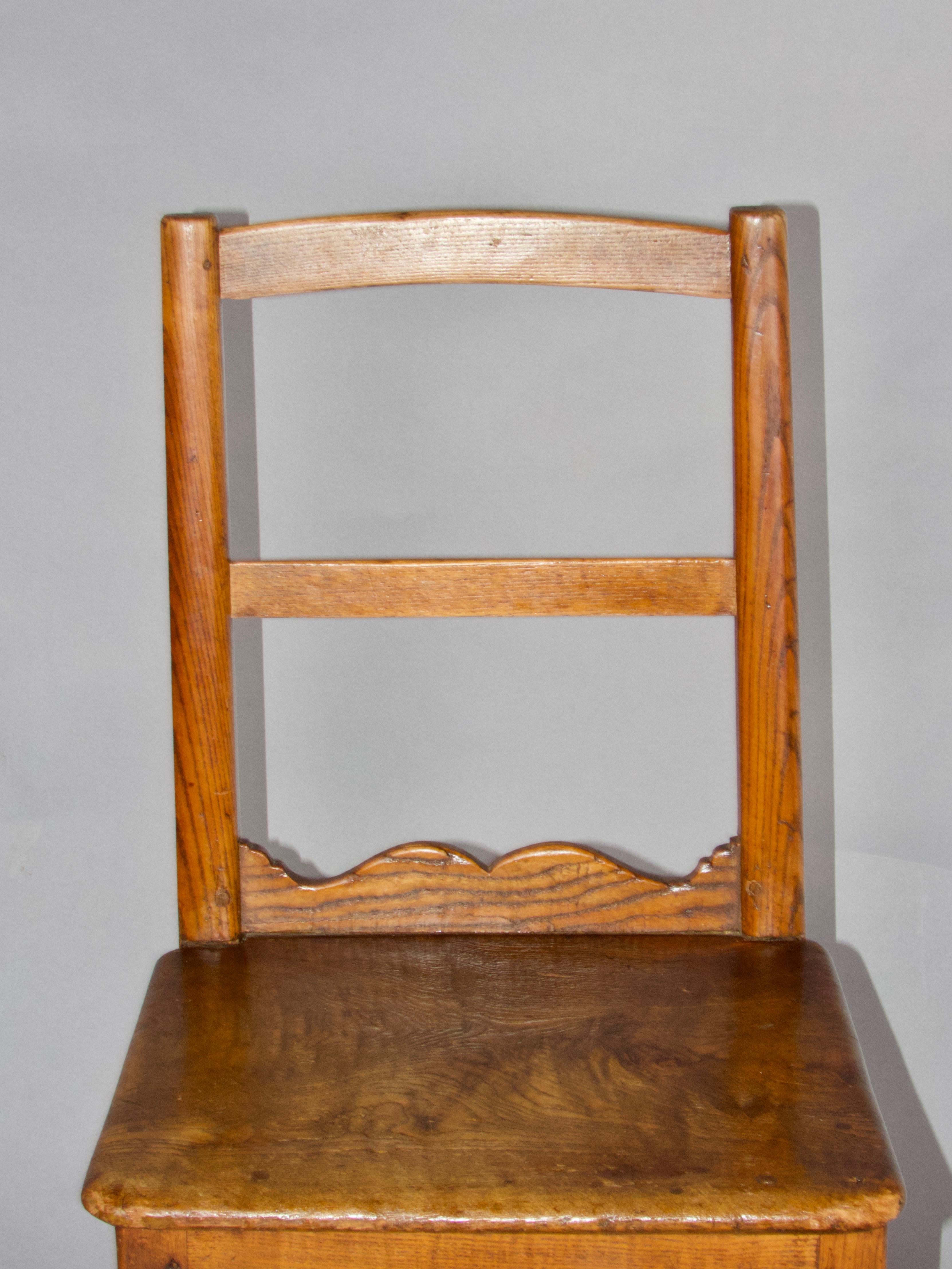 Wood French alp Louis XIII style chair For Sale