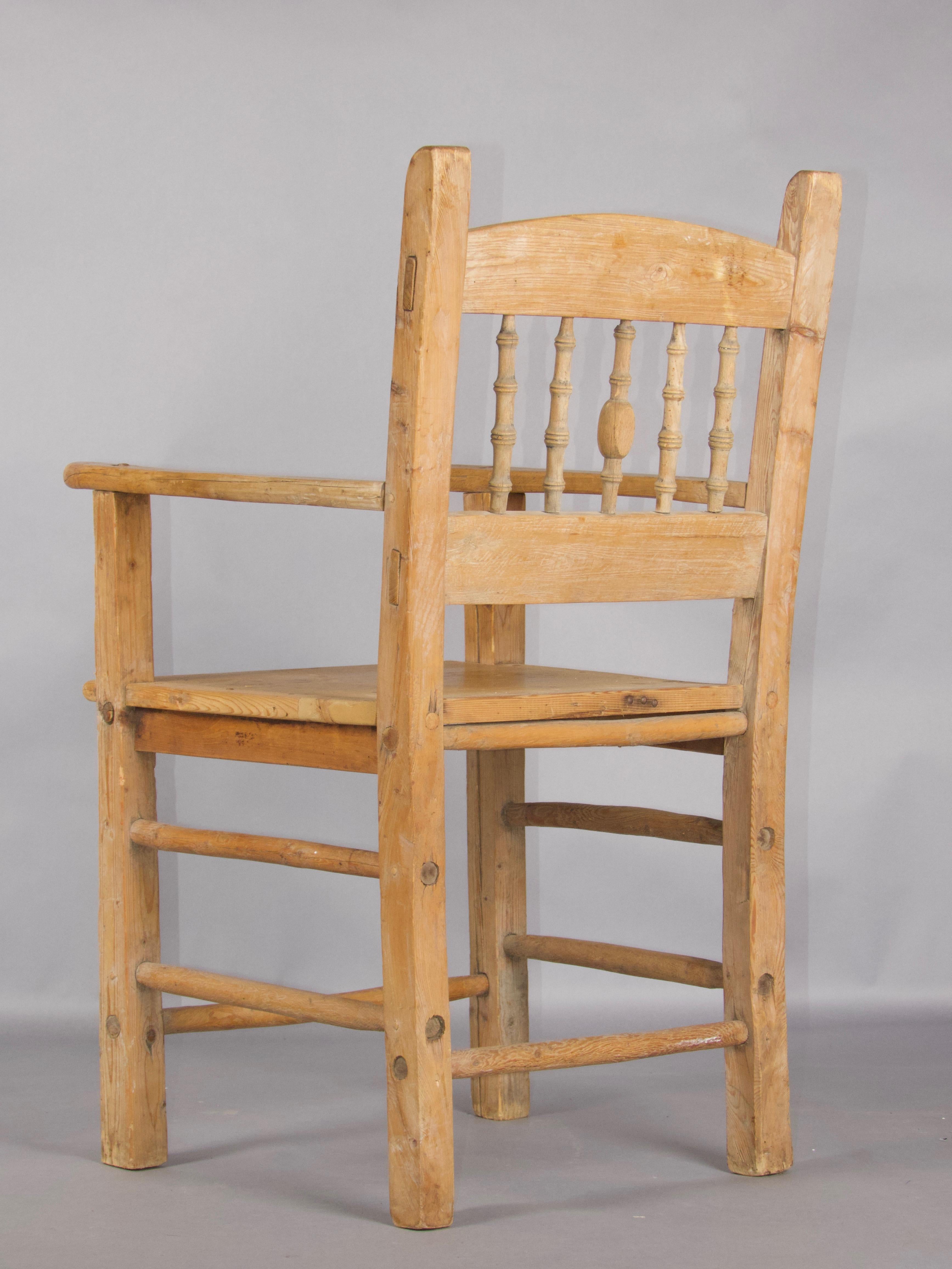 French alp wood armchair For Sale 8