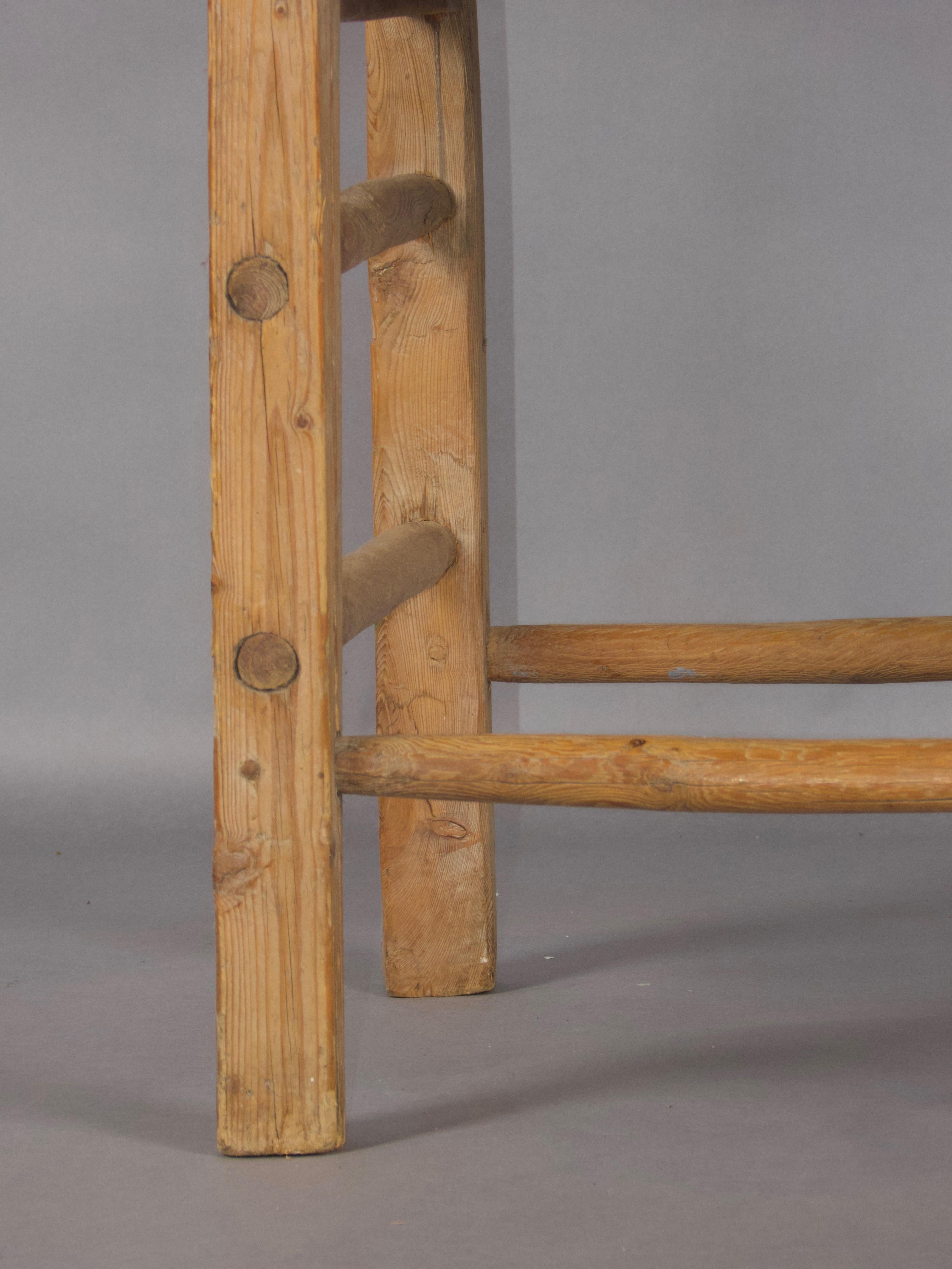 Wood French alp wood armchair For Sale
