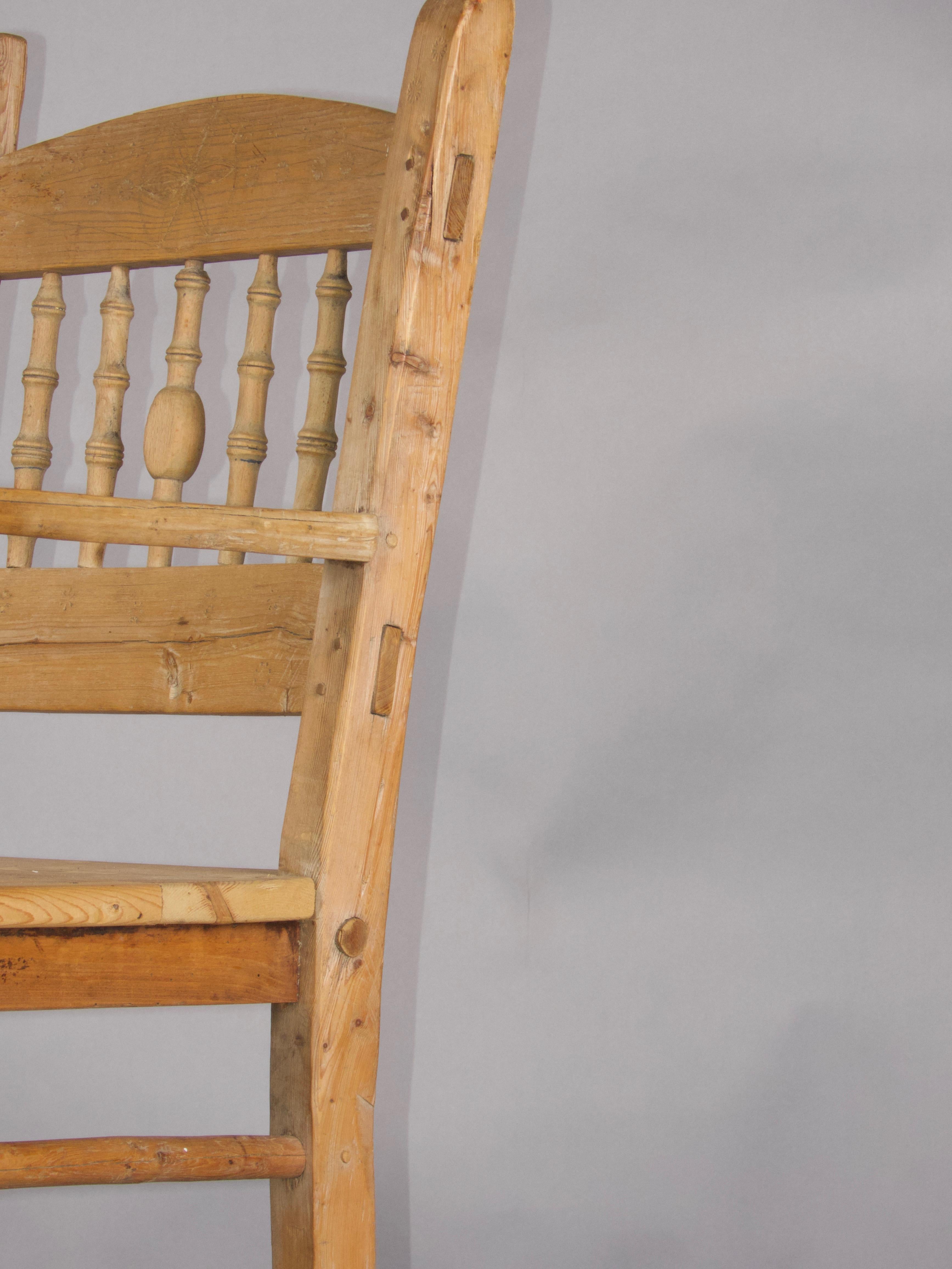 French alp wood armchair For Sale 1