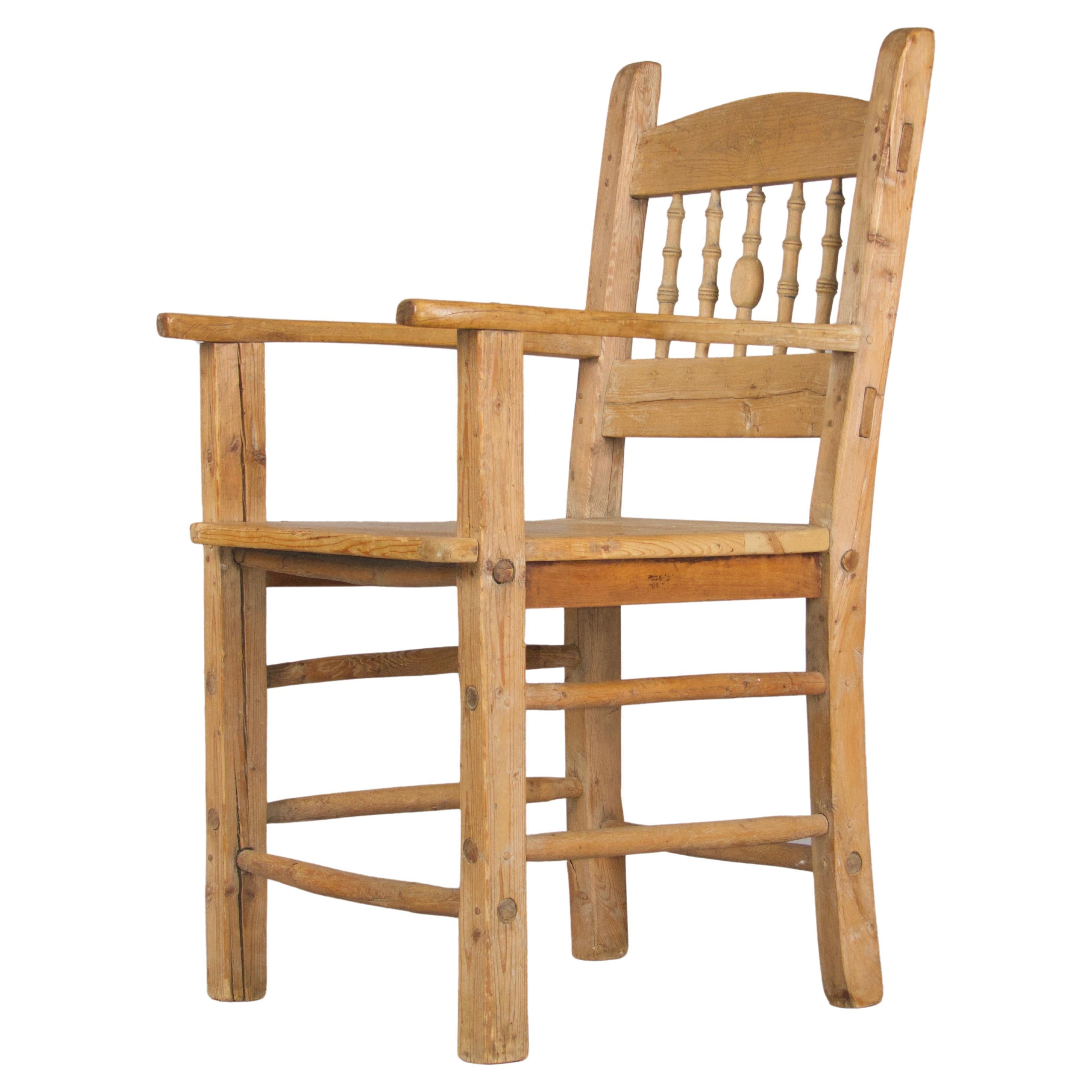 French alp wood armchair For Sale
