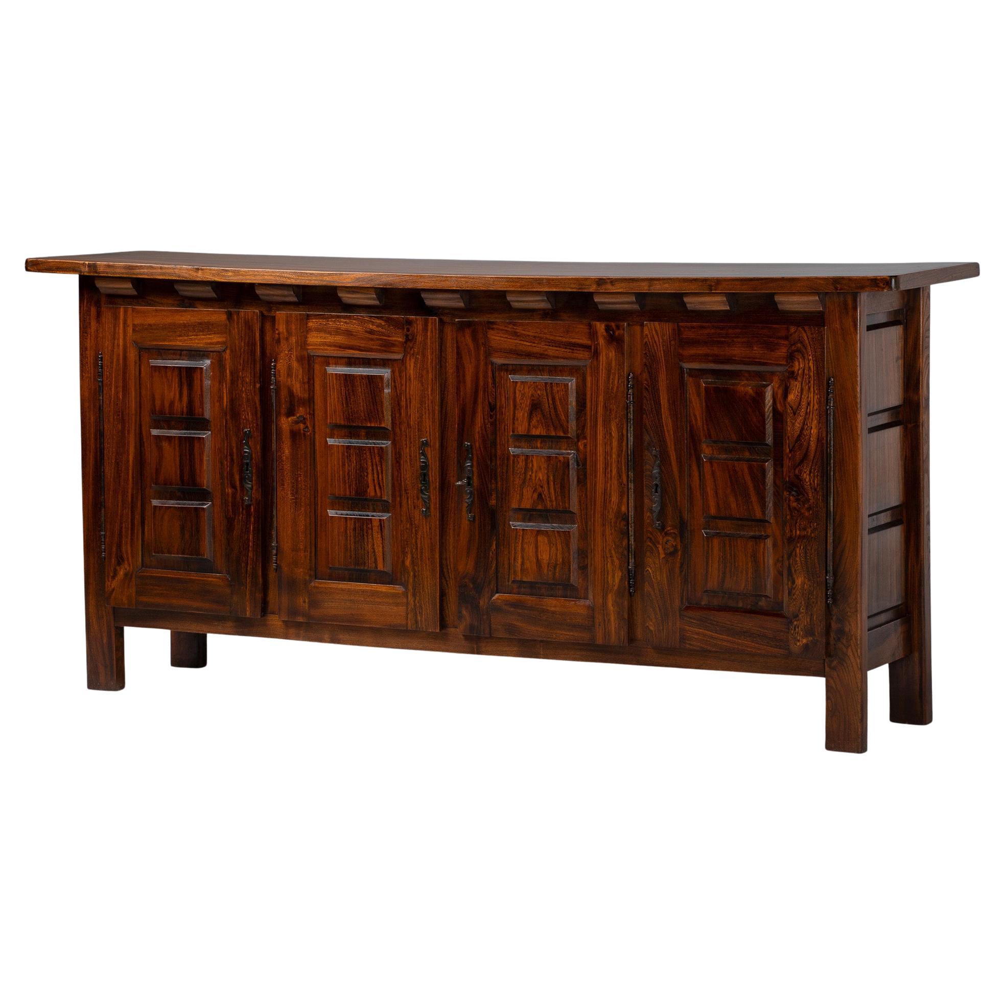 Buffet alpin français en Oak Oak massif, années 1950