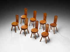French Alpine Chalet Chairs in Solid Pine