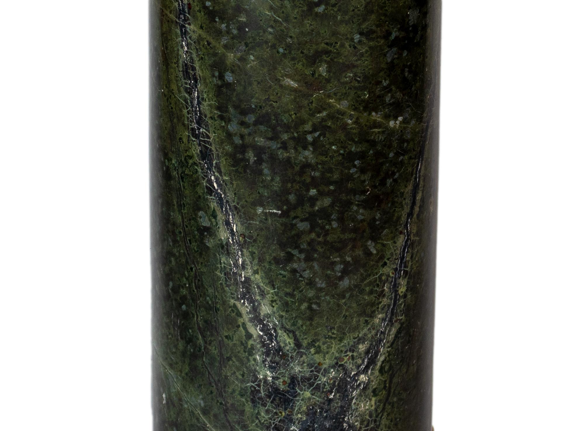 Neoclassical French Alpine Green Marble Pedestal, Late 19th Century For Sale