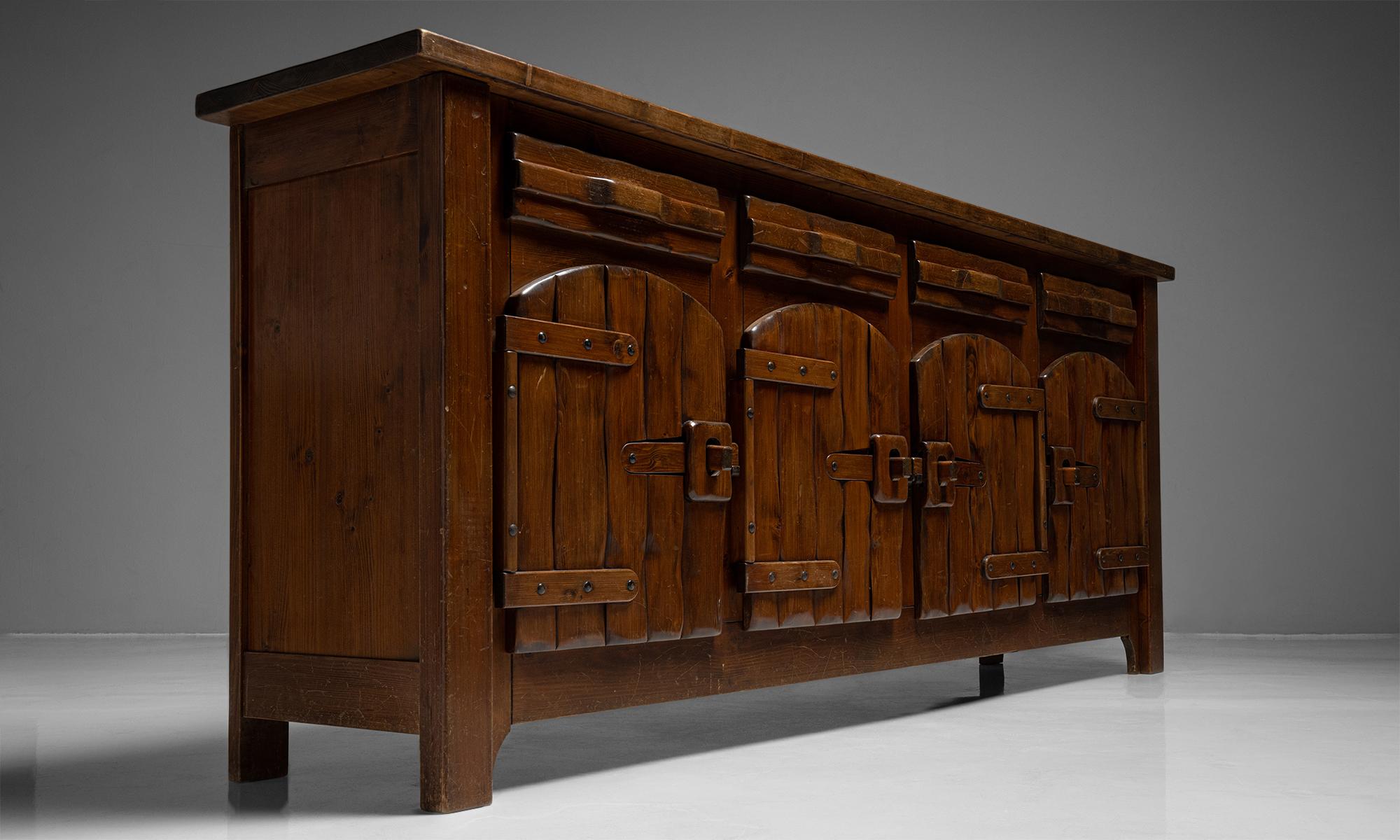 Chestnut French Alps Sideboard, circa 1960