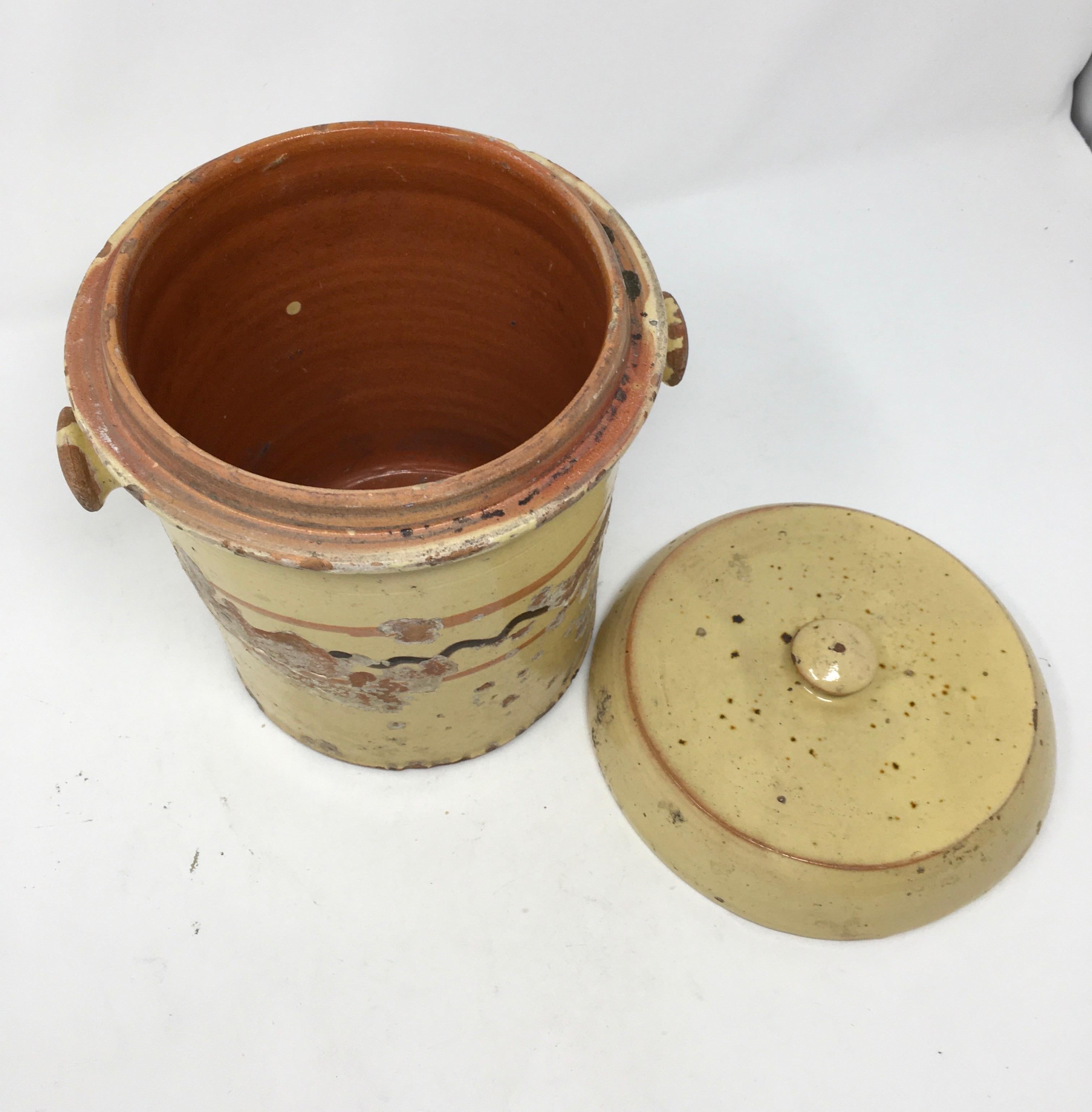 French Alsatian Preservation Jar with Lid In Distressed Condition In Houston, TX
