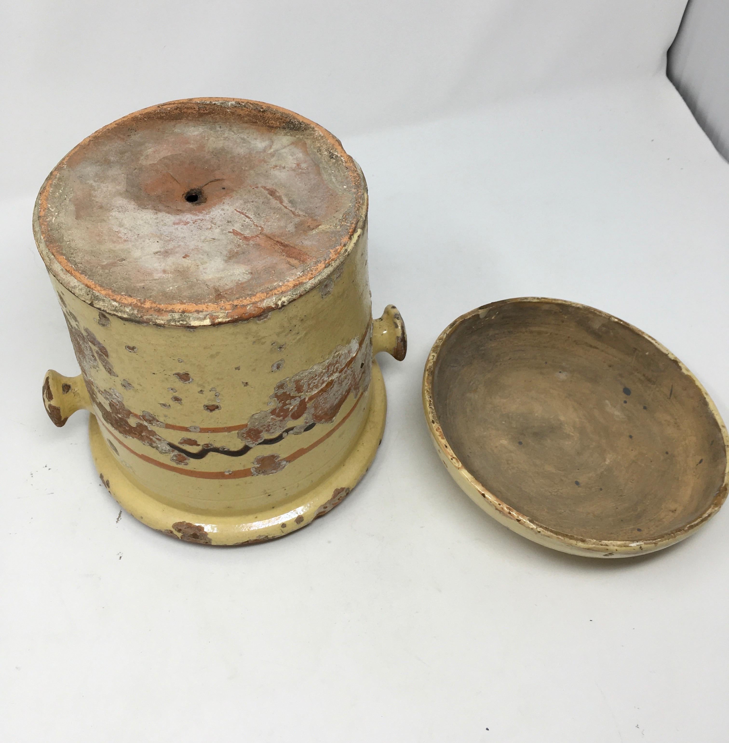 Earthenware French Alsatian Preservation Jar with Lid