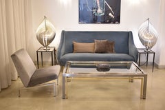 Paire de lampes de bureau françaises en aluminium par Henri Mathieu, années 1960-70