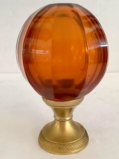 French Amber Glass Newel Post Finial