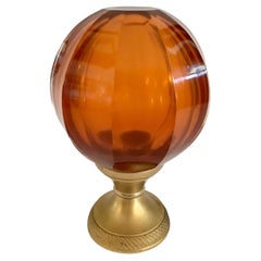 French Amber Glass Newel Post Finial