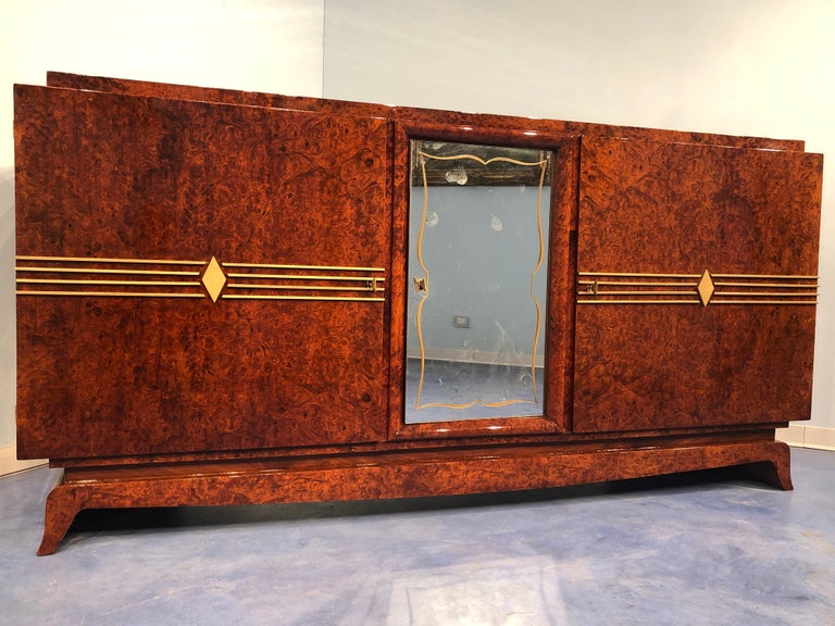French Art Deco Amboyna Sideboard, 1940s For Sale 1