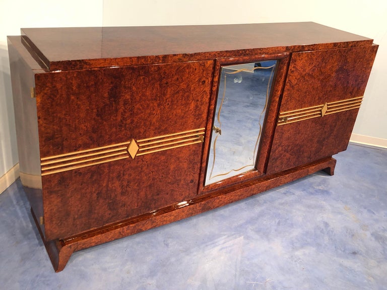 French Art Deco Amboyna Sideboard, 1940s For Sale 3
