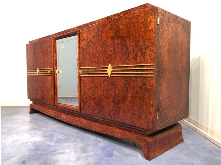 French Art Deco Amboyna Sideboard, 1940s For Sale 4