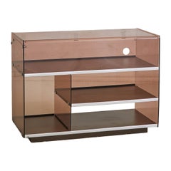 French Amethyst Plexiglass Record Console or Bar Cart Attributed to Michel Dumas