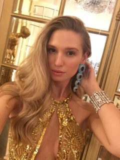 French Amethyst Turquoise and Diamond Earrings